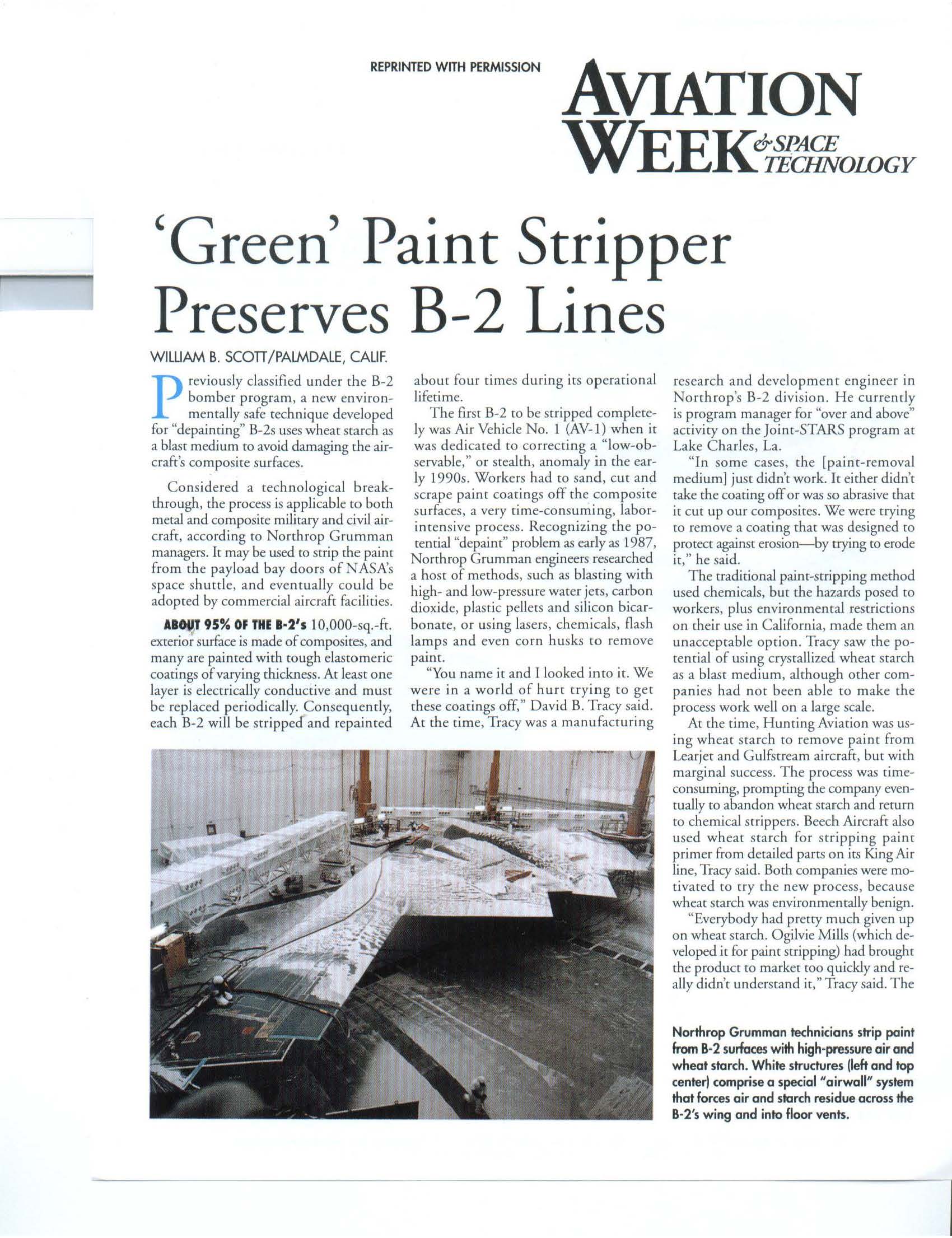Aviation Week, Green Paint Stripper Article