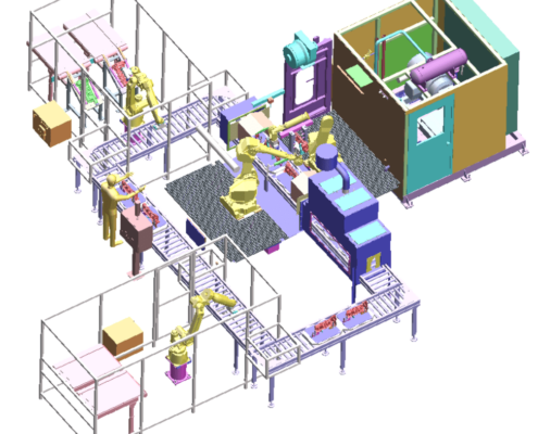 robotic high pressure water deburring cell